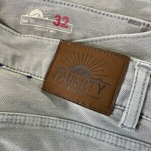 Faherty Stretch Terry 5-Pocket Pants Jeans Mens 32x32 Gray Straight Soft MBC0020